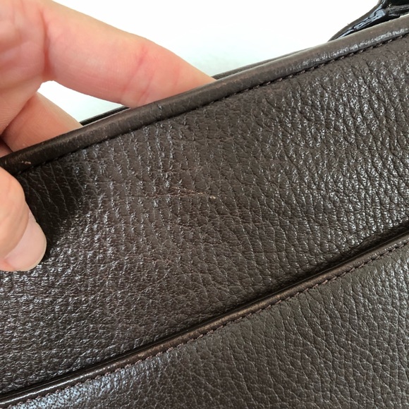 Cole Haan woven brown leather cross body bag with magnetic closure - Picture 6 of 9